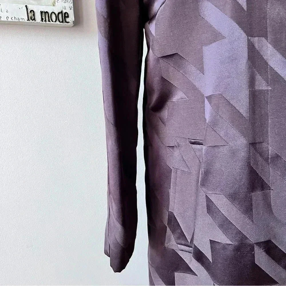 Vintage 90s Cynthia Rowley Brown Houndstooth Two Piece Dress Coat Suit Size 12 L - Picture 9 of 16